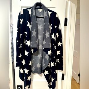 Neiman Marcus blue/white stars cardigan